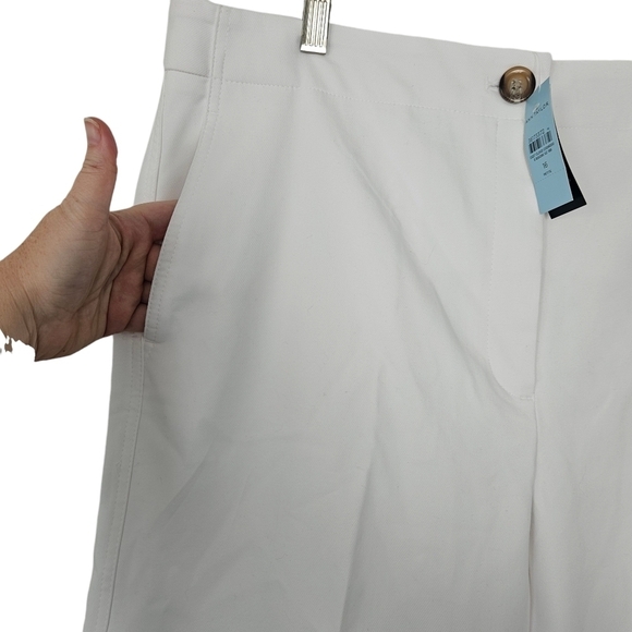 Ann Taylor The Petite Kate Wide Leg High Rise Crop Pant White size 16P - Picture 5 of 11